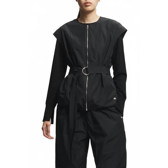 NEW SAINT ART elijah oversized taffeta vest in black